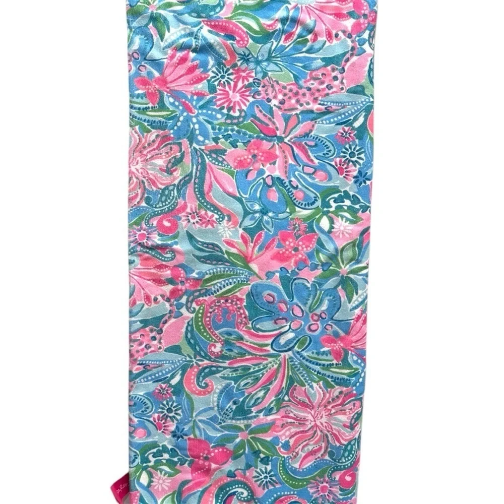 Lilly Pulitzer Vibrant Floral Beach Towel Multicolor Microfiber Pool Pnk Blue OS